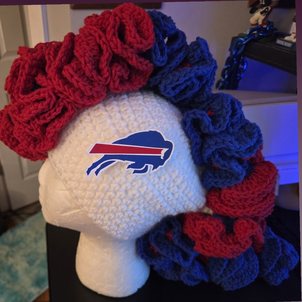 Buffalo Bills Crochet Mohawk Hat